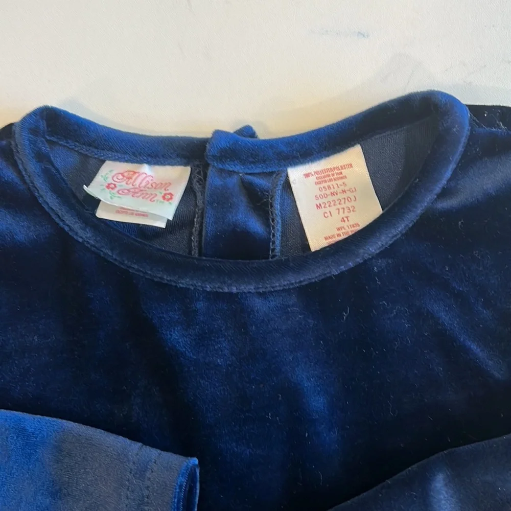 Allison Ann - 4T navy flannel and velvet winter dress